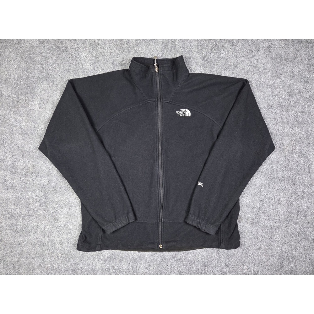 The North Face Windwall Fleece Jacket Womens XL Black Full Zip Outdoor Softshell